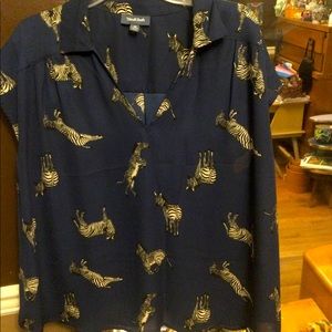 ModCloth Zebra top blouse 1x animal print xxl